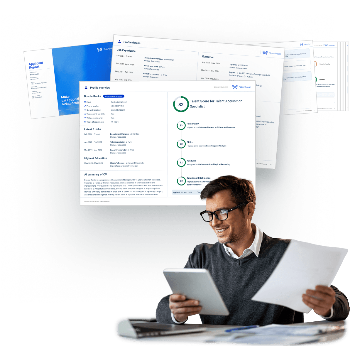 man going through talentmesh reports man going through talentmesh reports