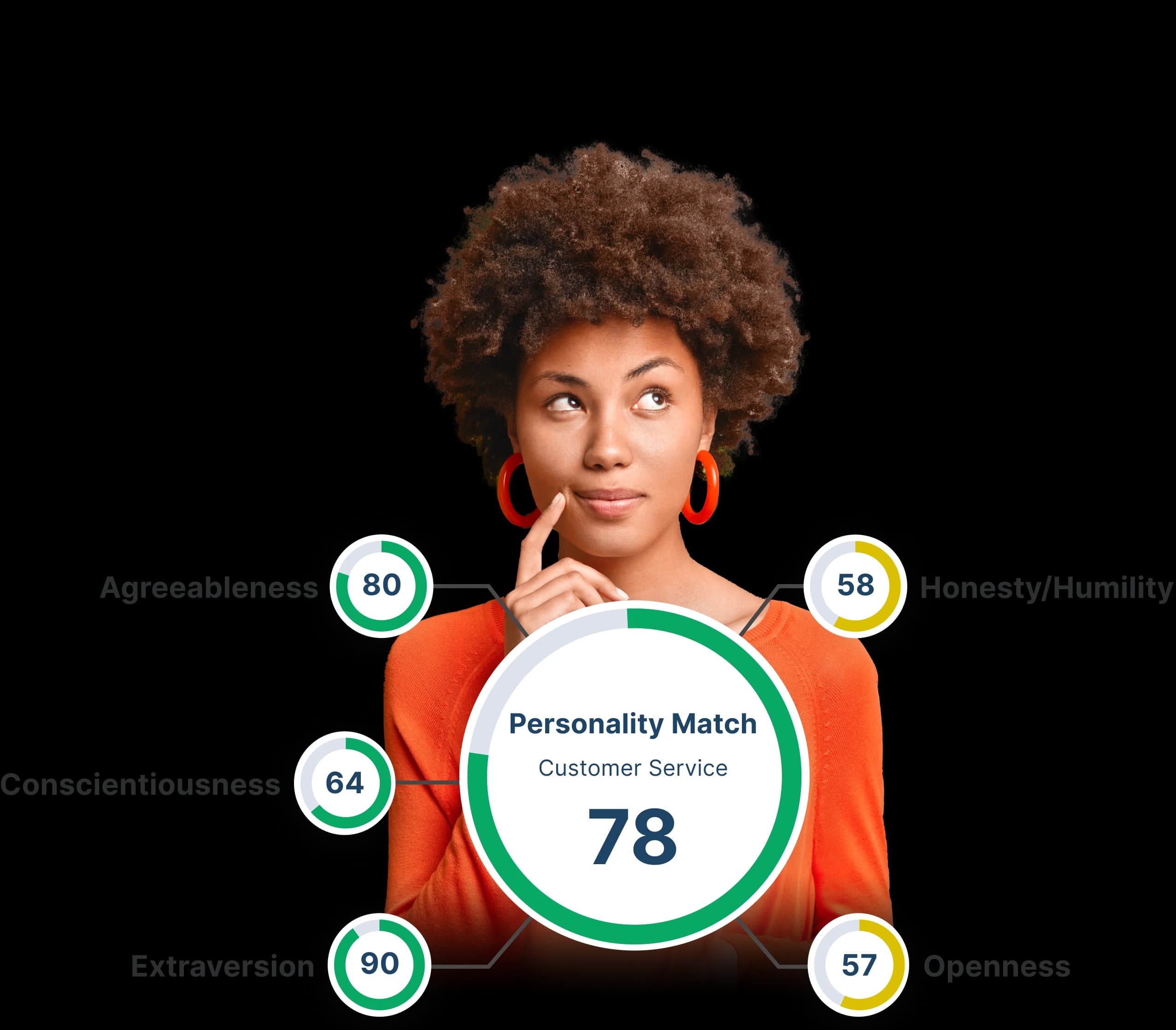 woman thinking and looking above diagonally